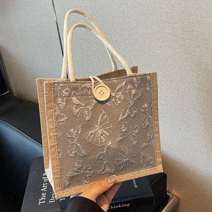 Schmetterling bestickte Stofftasche