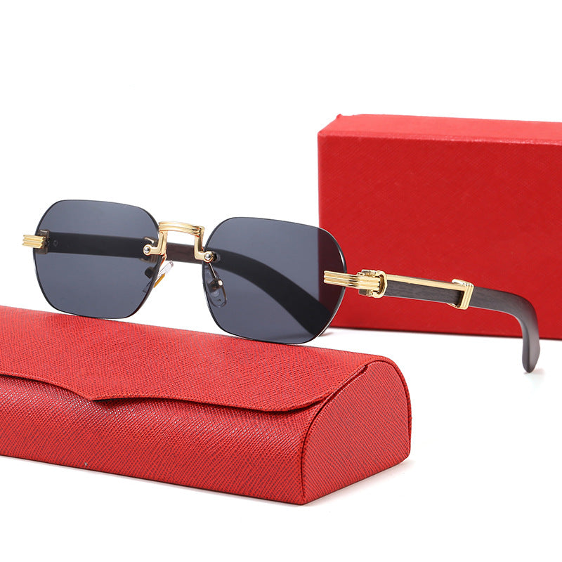 Damen Geometrische Designer-Sonnenbrille mit luxuriösem Metallrahmen Brehn