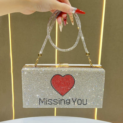 Rhinestone-beschichtete Clutch-Handtasche