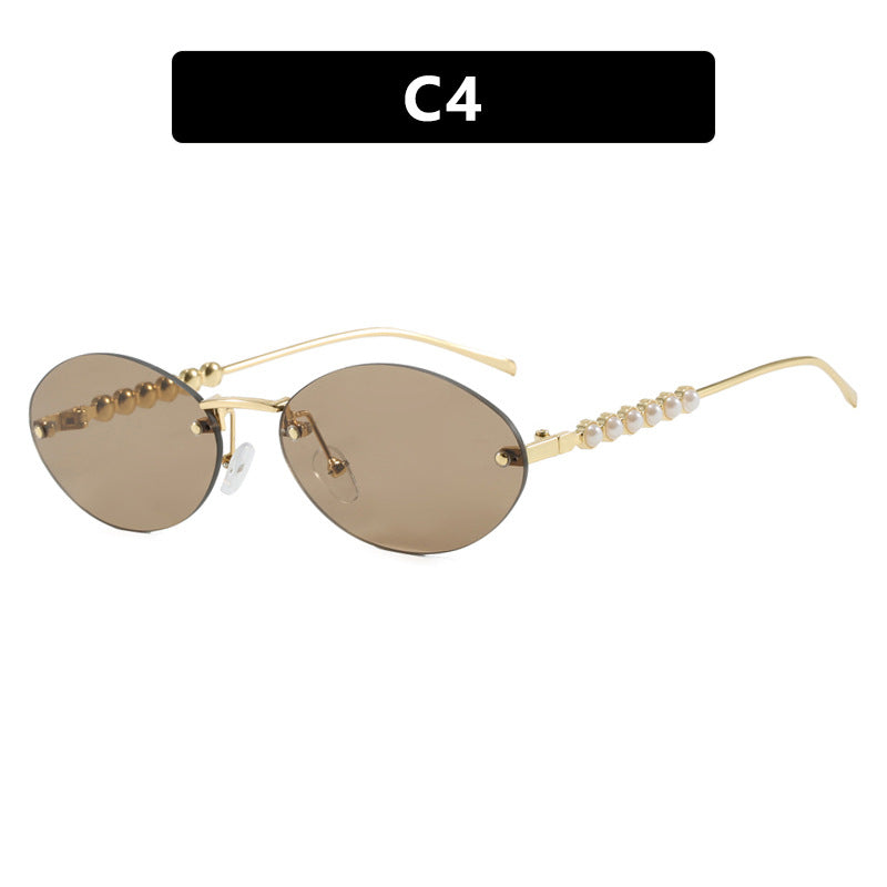 Damen stilvolle ovale Sonnenbrille mit eleganten Verzierungen Brehn
