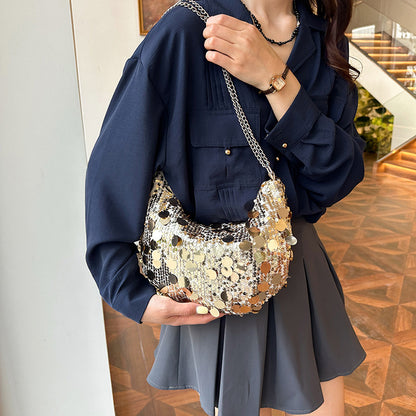 Funkelnde Paillette Hobo-Handtasche
