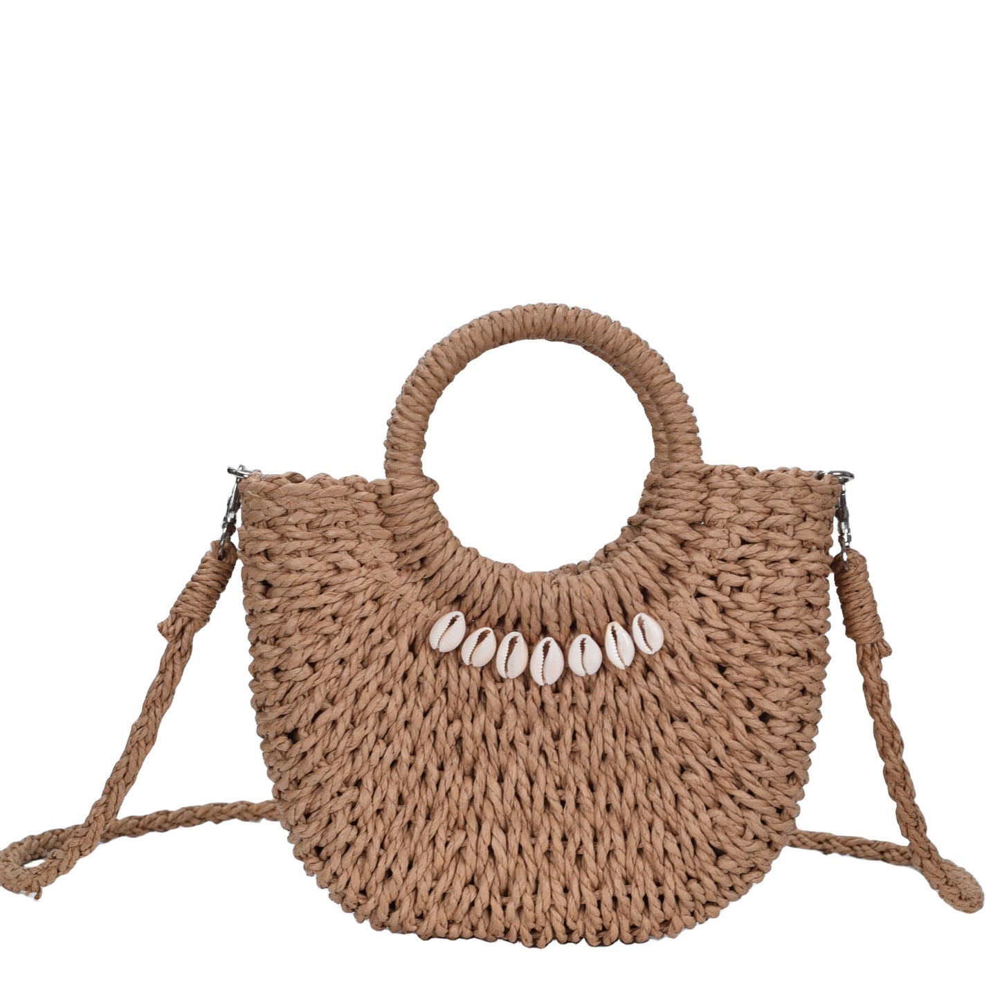 Handtasche Aus Naturfaser mit Muschelverzierung Brehn