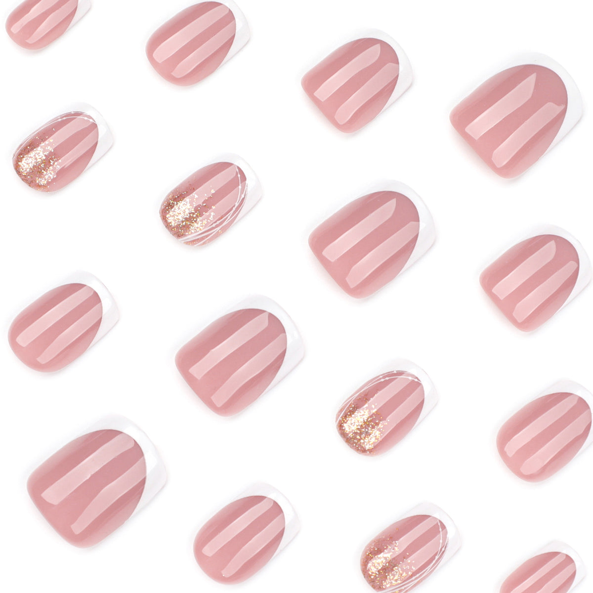 Elegante Nagelverlängerungen mit Glitzer und Blumen-Motiven Brehn
