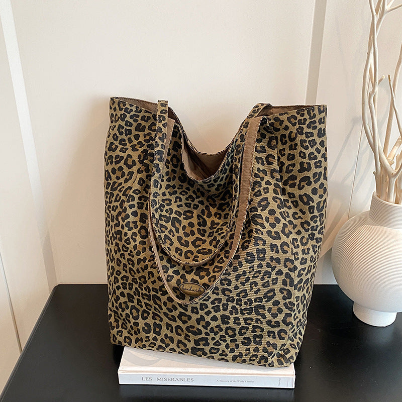 Geräumige Leopard-Print Tragetasche