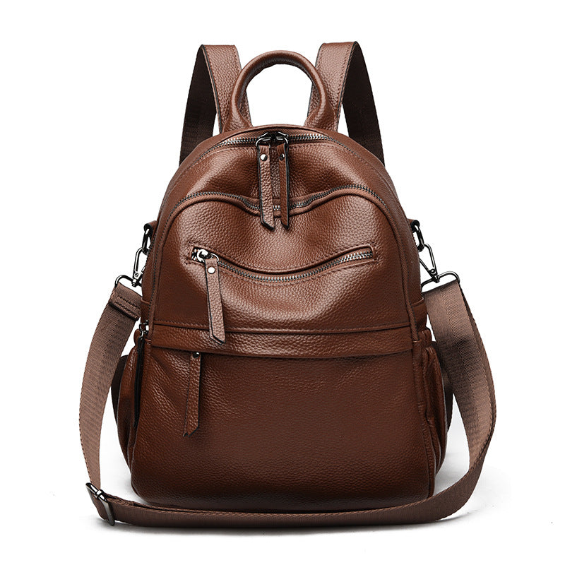Multi-Funktionaler Texturierter Leder-Rucksack Brehn