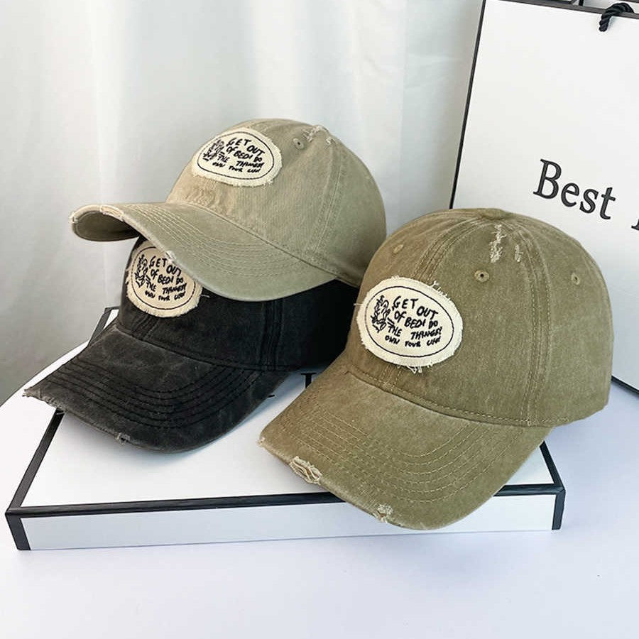 Damen Freizeit Distressed Baumwoll Baseballmütze Brehn