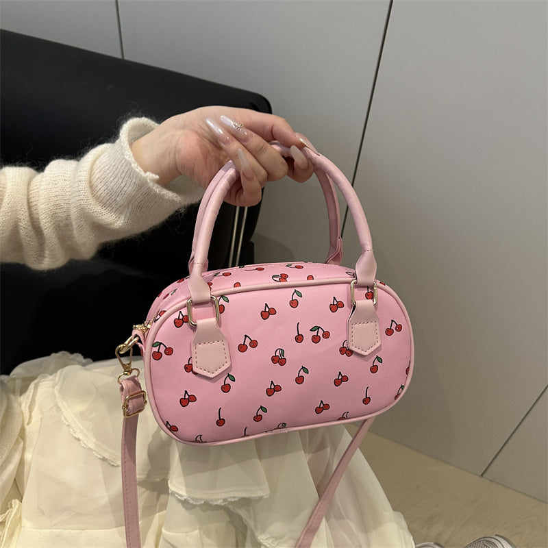 Verspielte Kirschmuster Mini-Handtasche Brehn