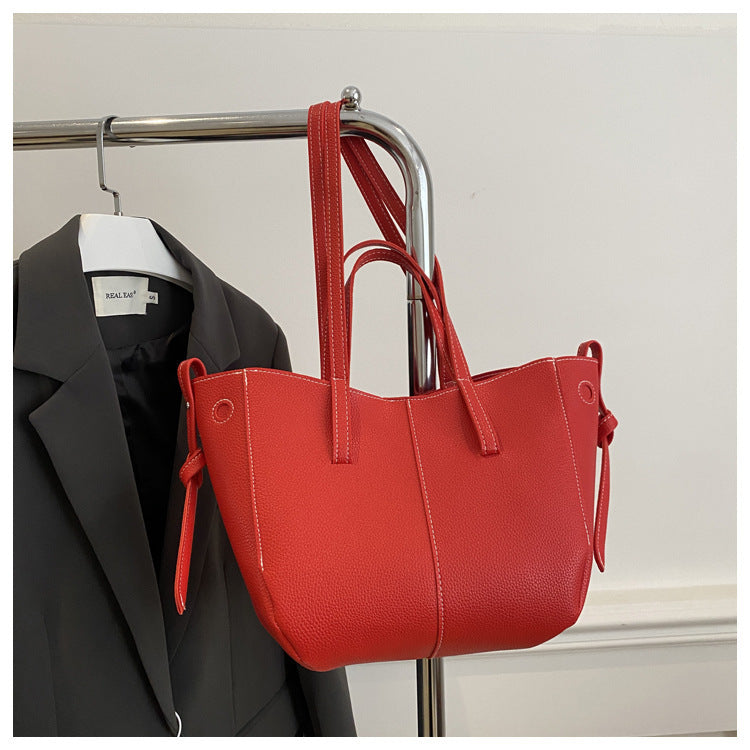 Texturierte Leder Alltags-Tote-Bag Brehn