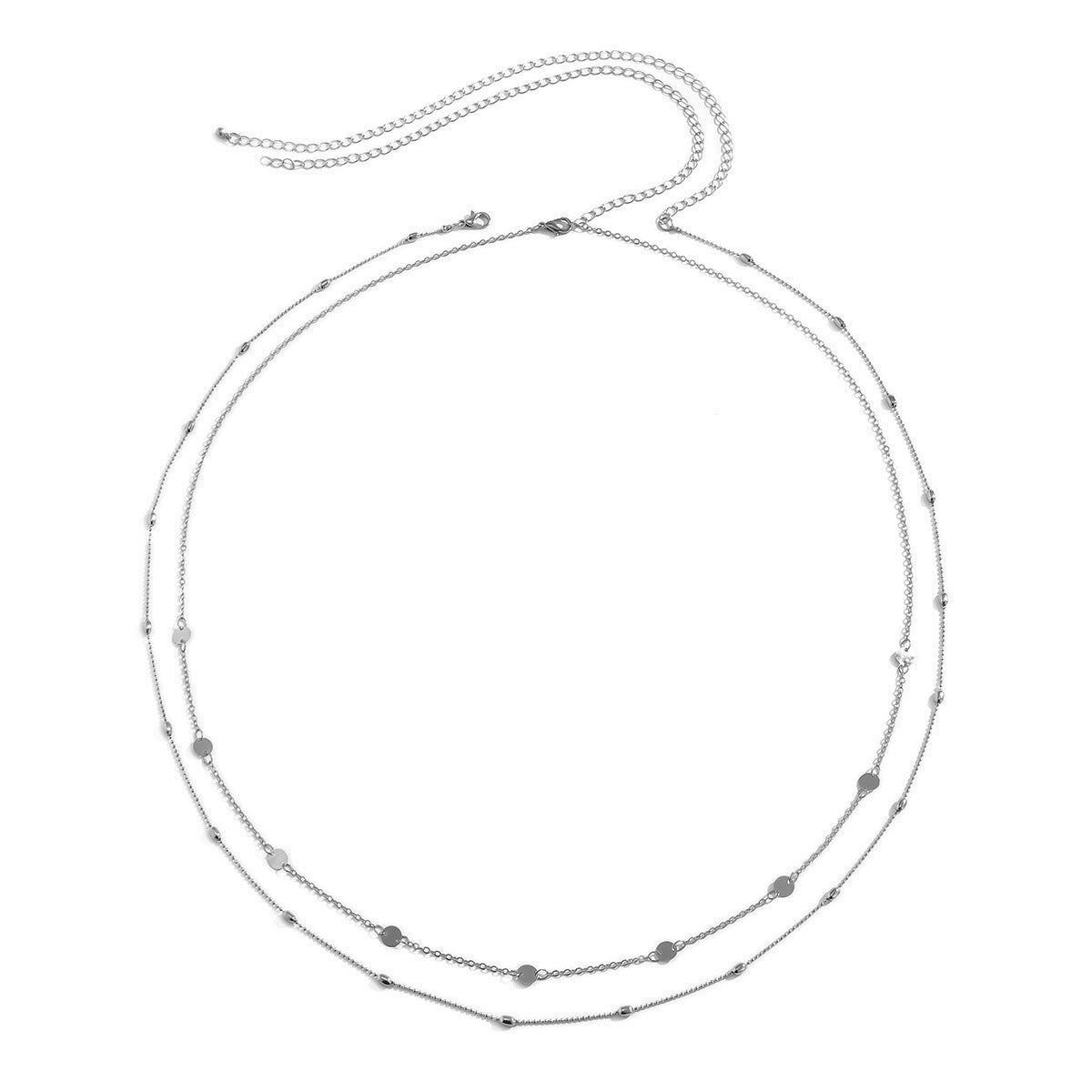 Doppellagige elegante silberne Kettenhalskette Brehn