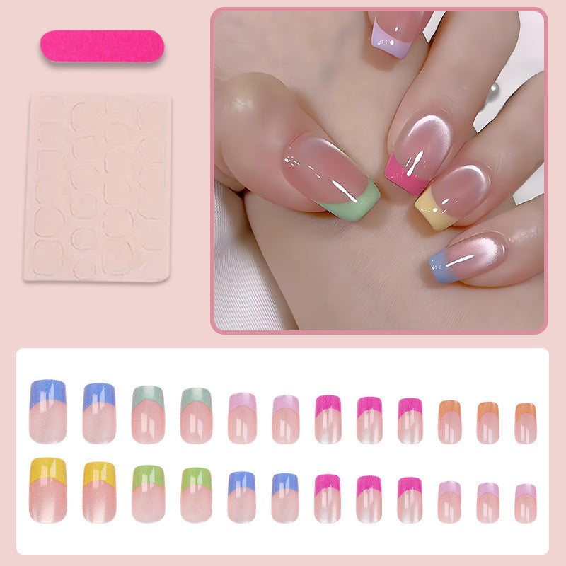 Kunstnagelset mit bunten French-Spitzen Brehn