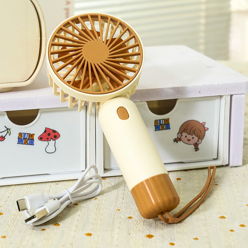 Damen Tragbarer Mini-Lüfter mit ergonomischem Griff und USB-Ladefunktion Brehn