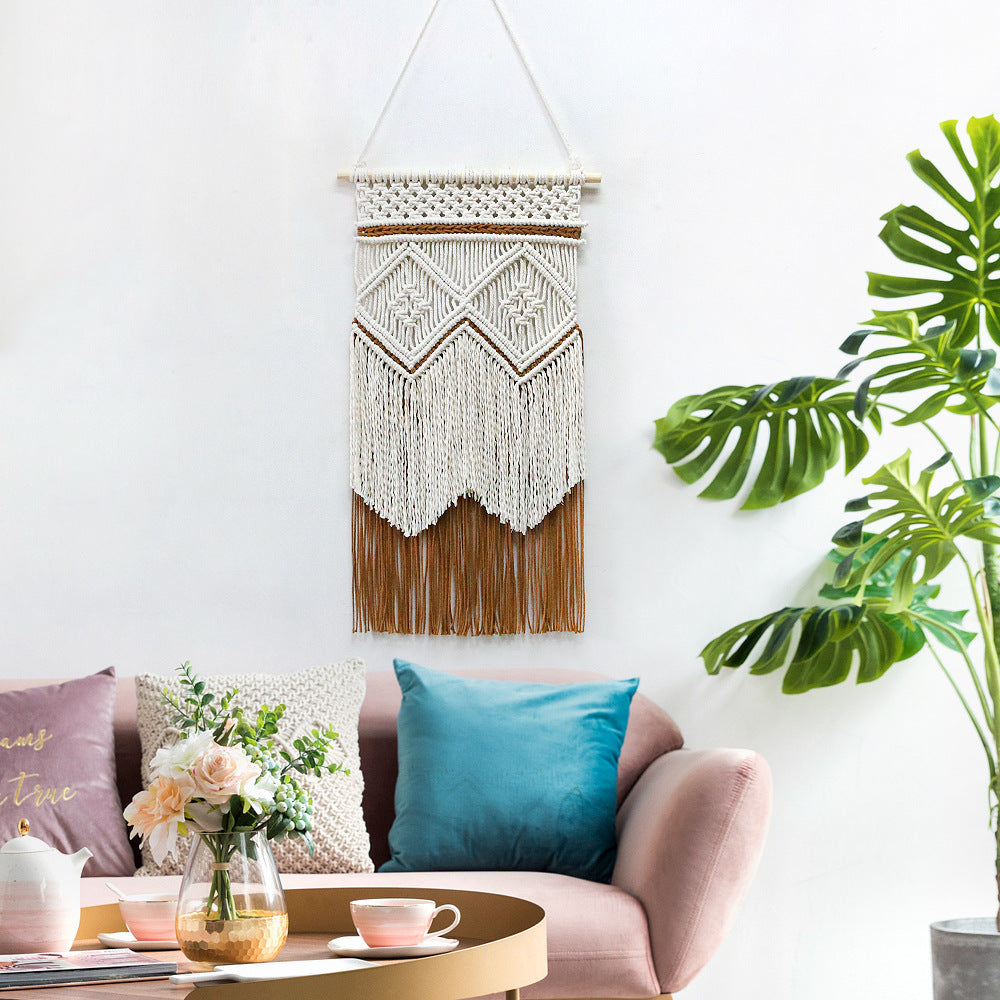 Macramé Wanddekoration mit kreativen Fransen