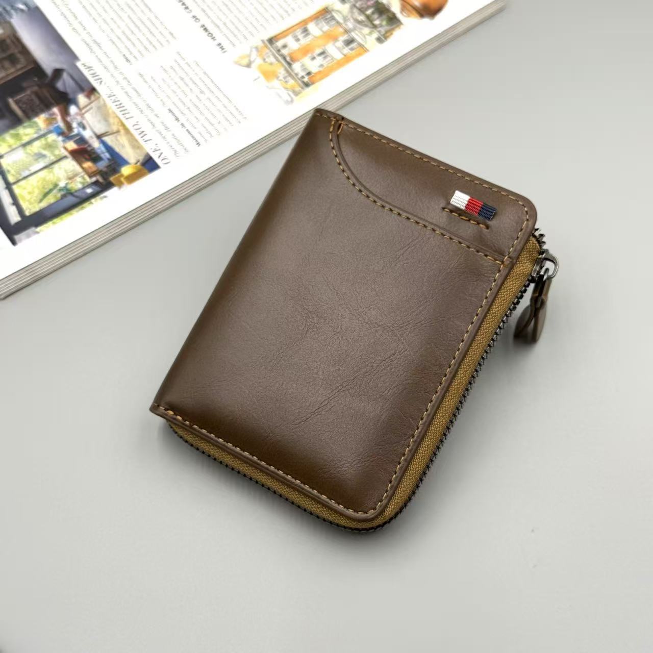 Premium Leder Reißverschluss Geldbörse