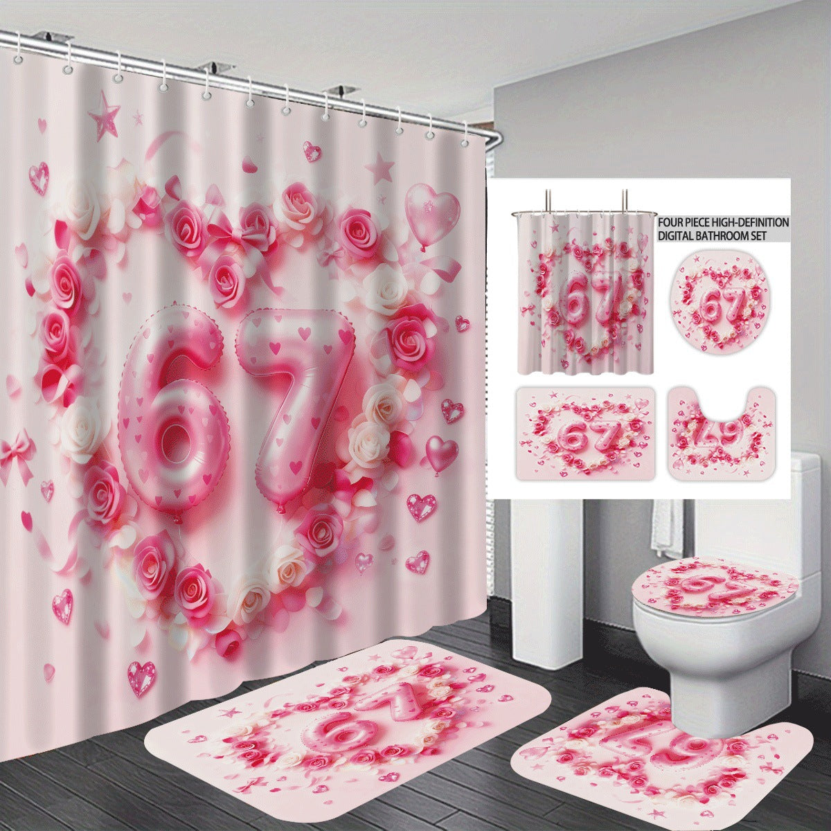 Buntes Dessert-Themen Badezimmer Set Brehn