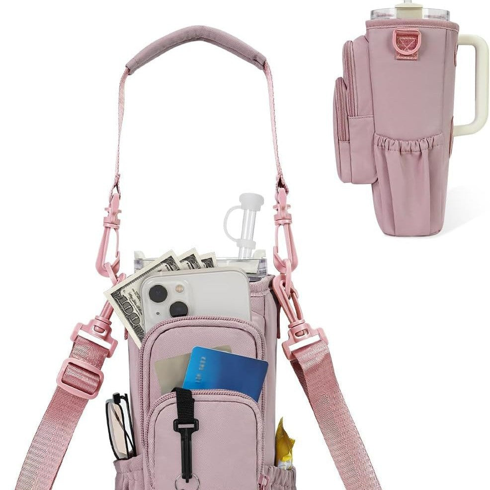 Praktische Crossbody-Tasche mit Vielseitigen Fächern und Einem Herausnehmbaren Getränkehalter Brehn