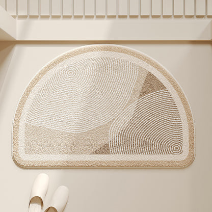 Cloud-Shaped Absorbent Microfiber Bath Mat with Anti-Slip Backing and Textured Concentric Pattern