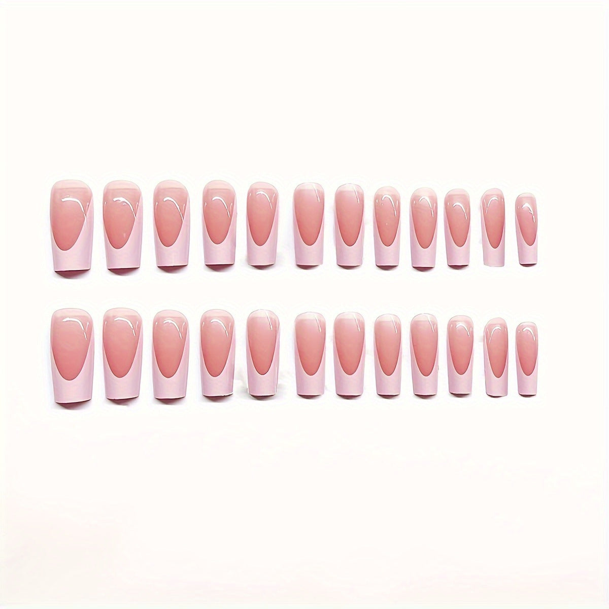Künstlerisches French Tip Press-On Nail Set mit transparentem Design Brehn
