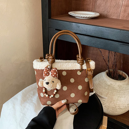 Punkte Plüsch Handtasche