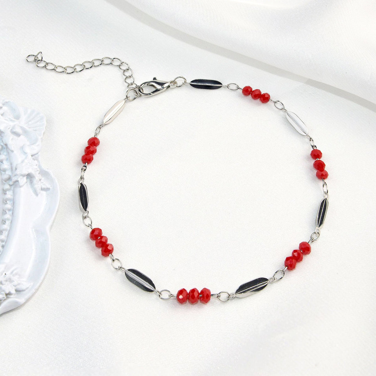 Elegante Perlen- Fußkette Brehn