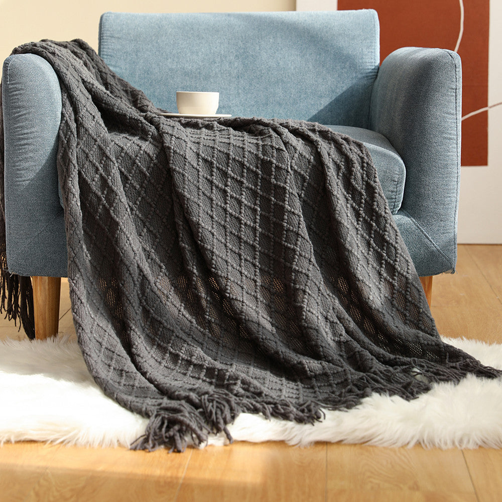 Kabelflecht-Fringe-Wurfdecke Brehn