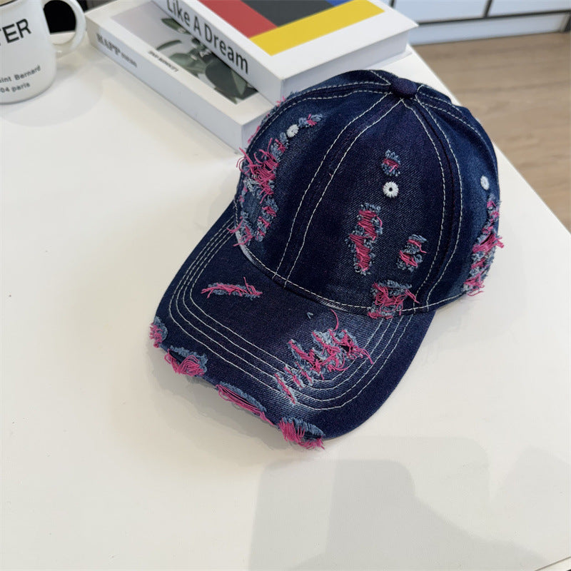 Damen Destroyed Denim Baseball Cap Brehn