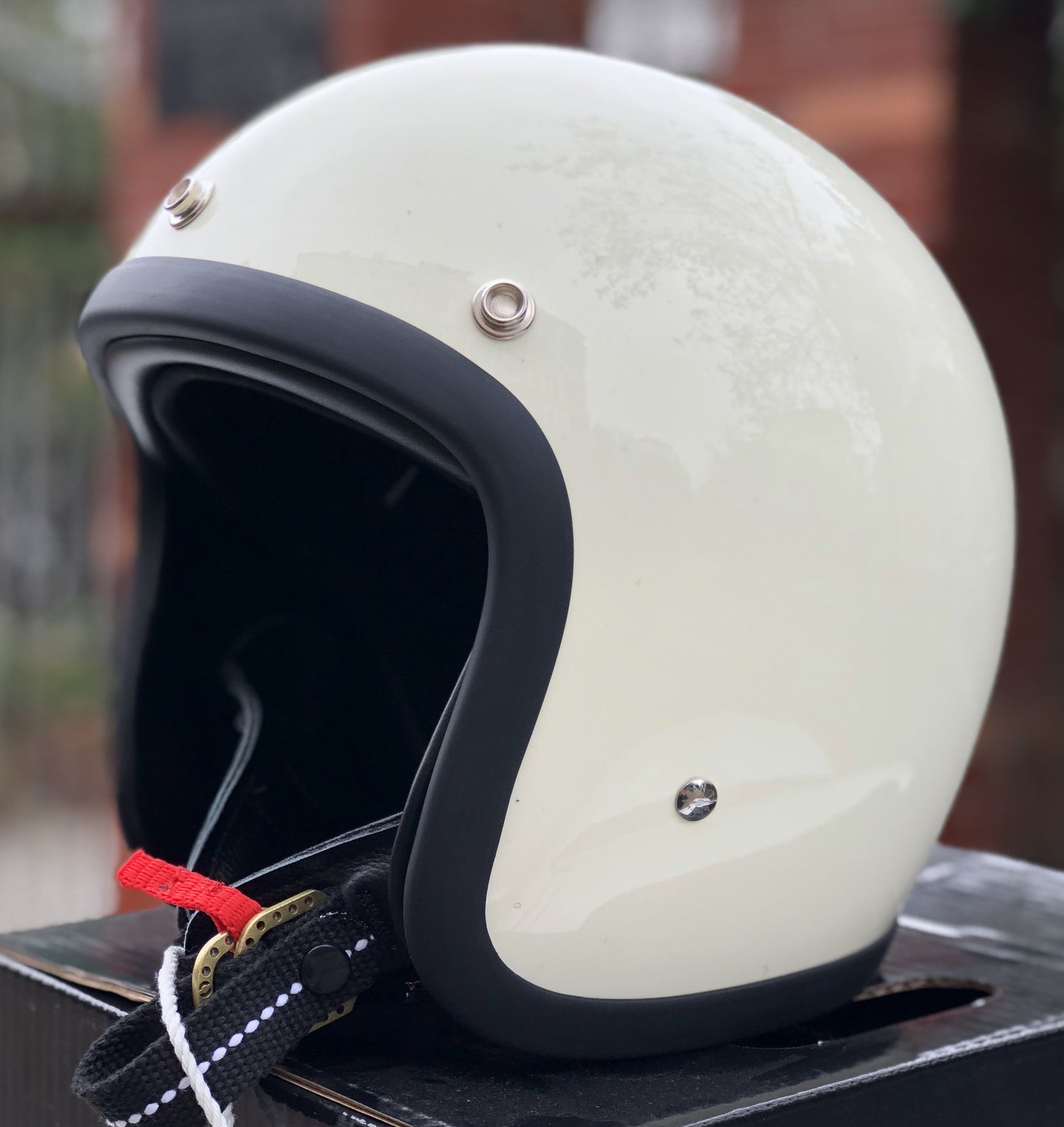 Klassischer Cruiser Motorrad Sicherheitshelm Brehn