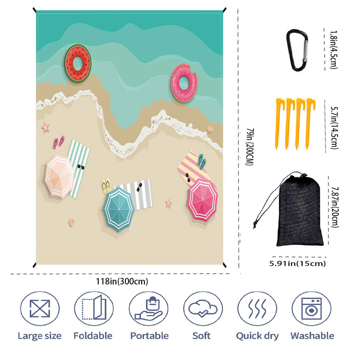Große tragbare Strandmatte Brehn