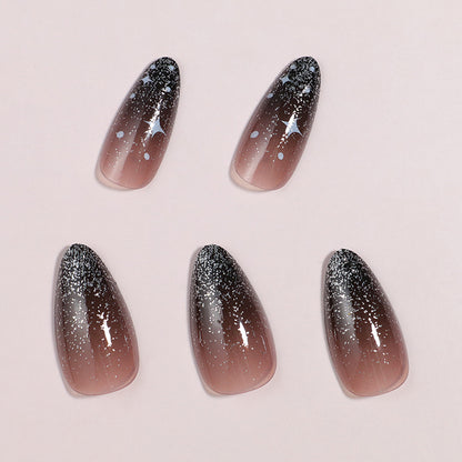 Künstlerisches Ombre Press-On Nagelset mit himmlischem Design Brehn