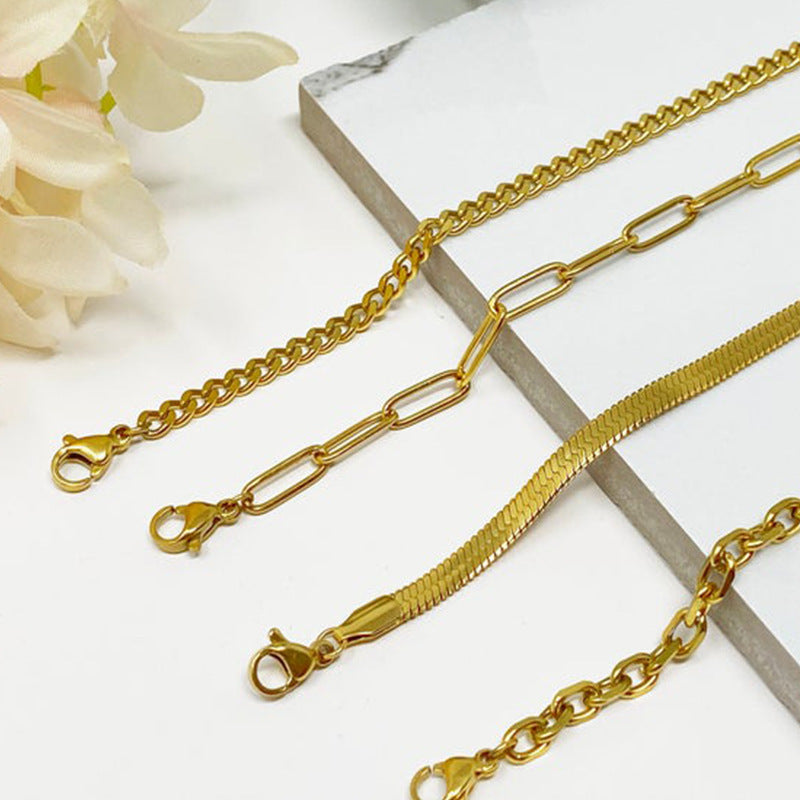 Schichtet Goldkette Armband Set Brehn