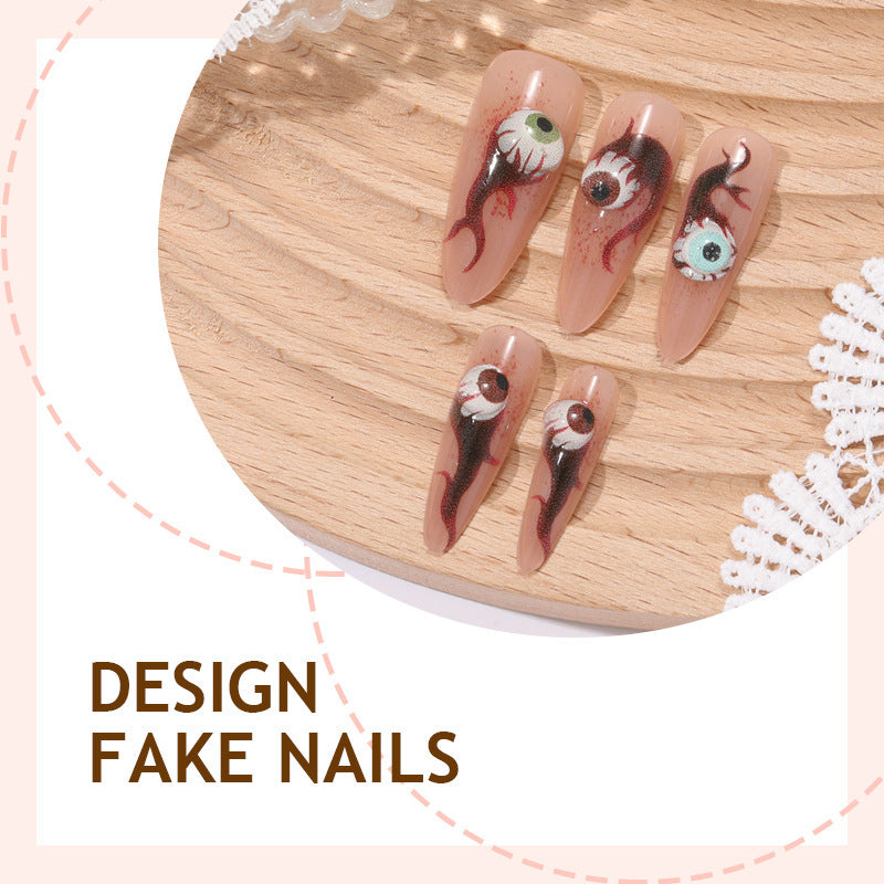 Kunstnagelset mit kreativen Augen-Design Brehn