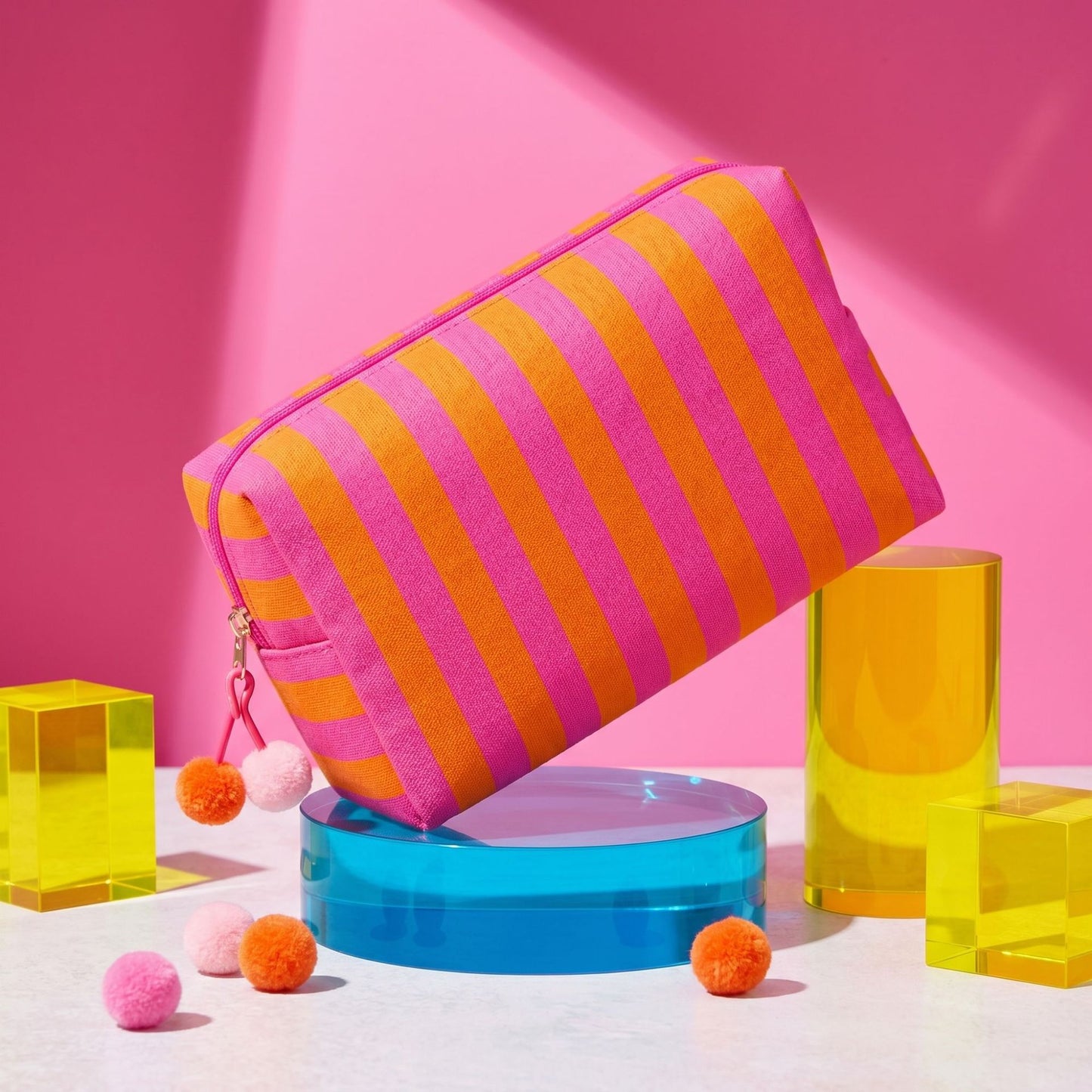 Kosmetiktasche mit Bunten Streifen Brehn