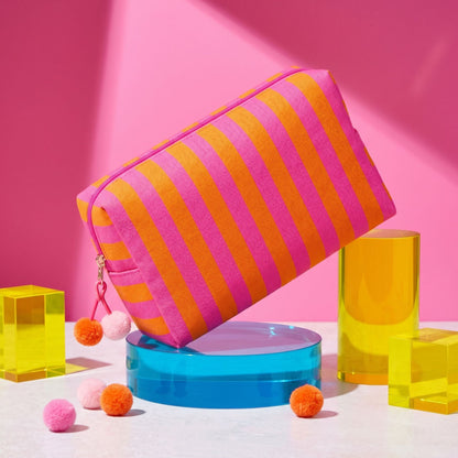 Kosmetiktasche mit Bunten Streifen Brehn