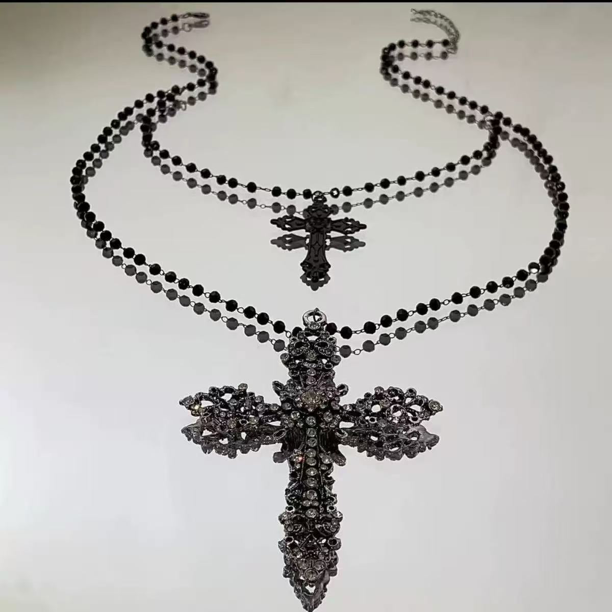 Dual-Layered Cross Pendant Necklace Brehn