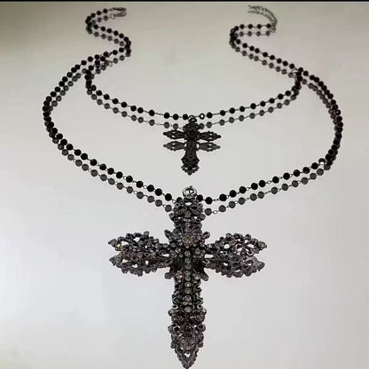 Dual-Layered Cross Pendant Necklace Brehn
