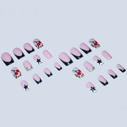 Künstlerisches Nail Art Design Set mit Kirsch- und Sternelementen