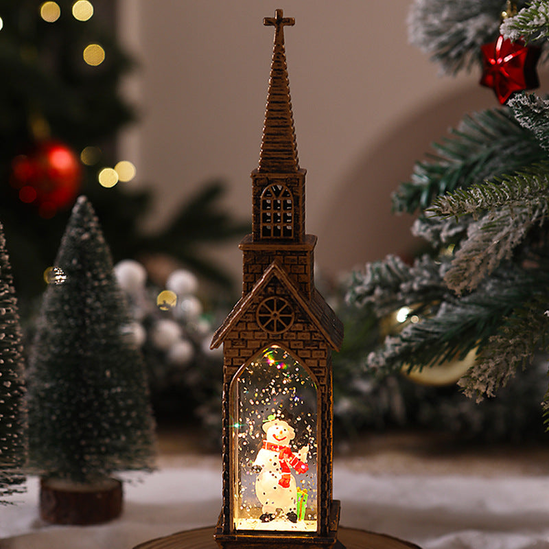 Nostalgische Weihnachtslaterne mit beweglichem Santa-Motiv Brehn