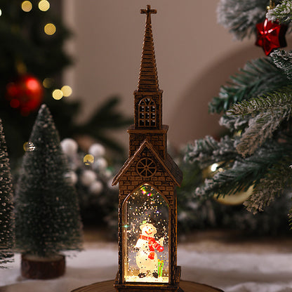 Nostalgische Weihnachtslaterne mit beweglichem Santa-Motiv Brehn