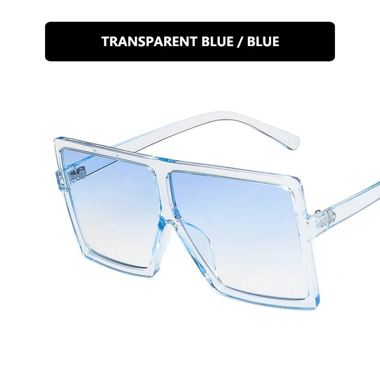 Damen moderne oversized Sonnenbrille mit transparentem Rahmen und stilvollen Gläsern Brehn