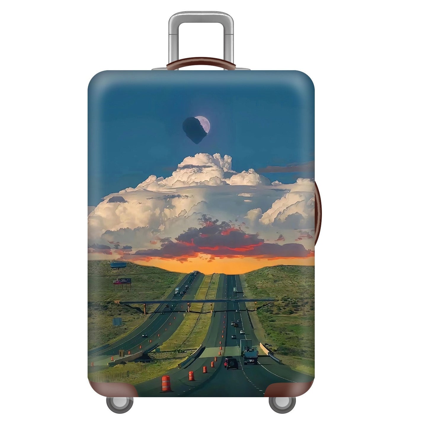 Unisex nan Hartschalenkoffer Trolley mit großflächigem Landschafts‑Motivdruck und multidirektionalen Rollen Brehn