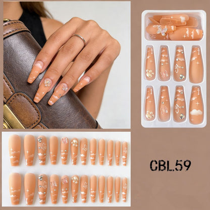 Dekoratives Langes Sarg Press-On Nail Set