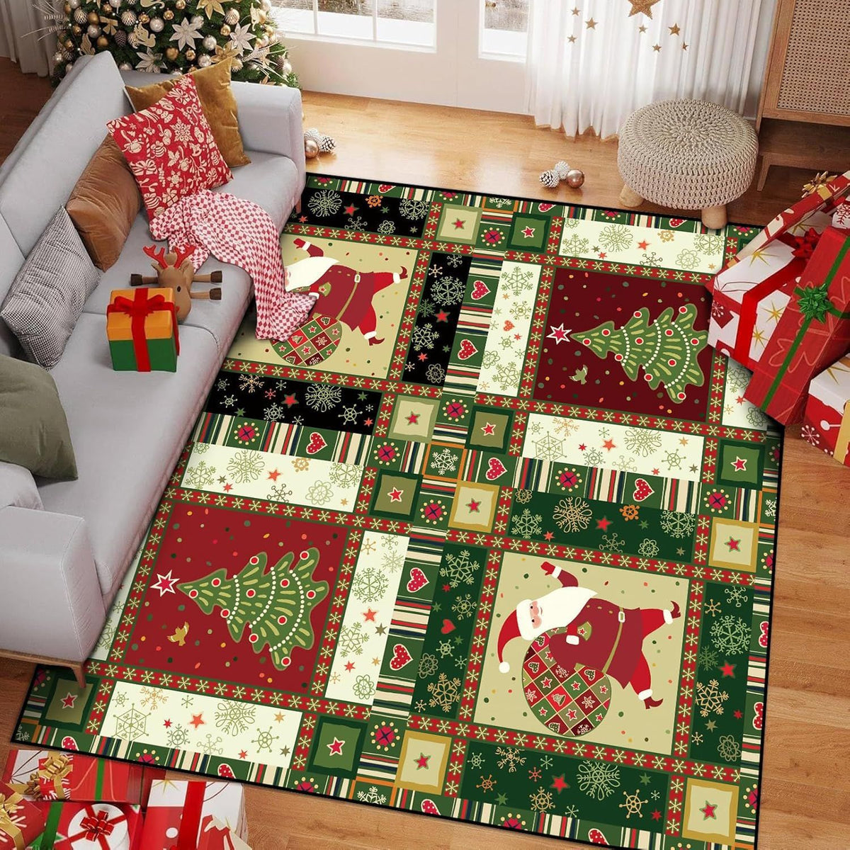 Weihnachtlich gestalteter Teppich