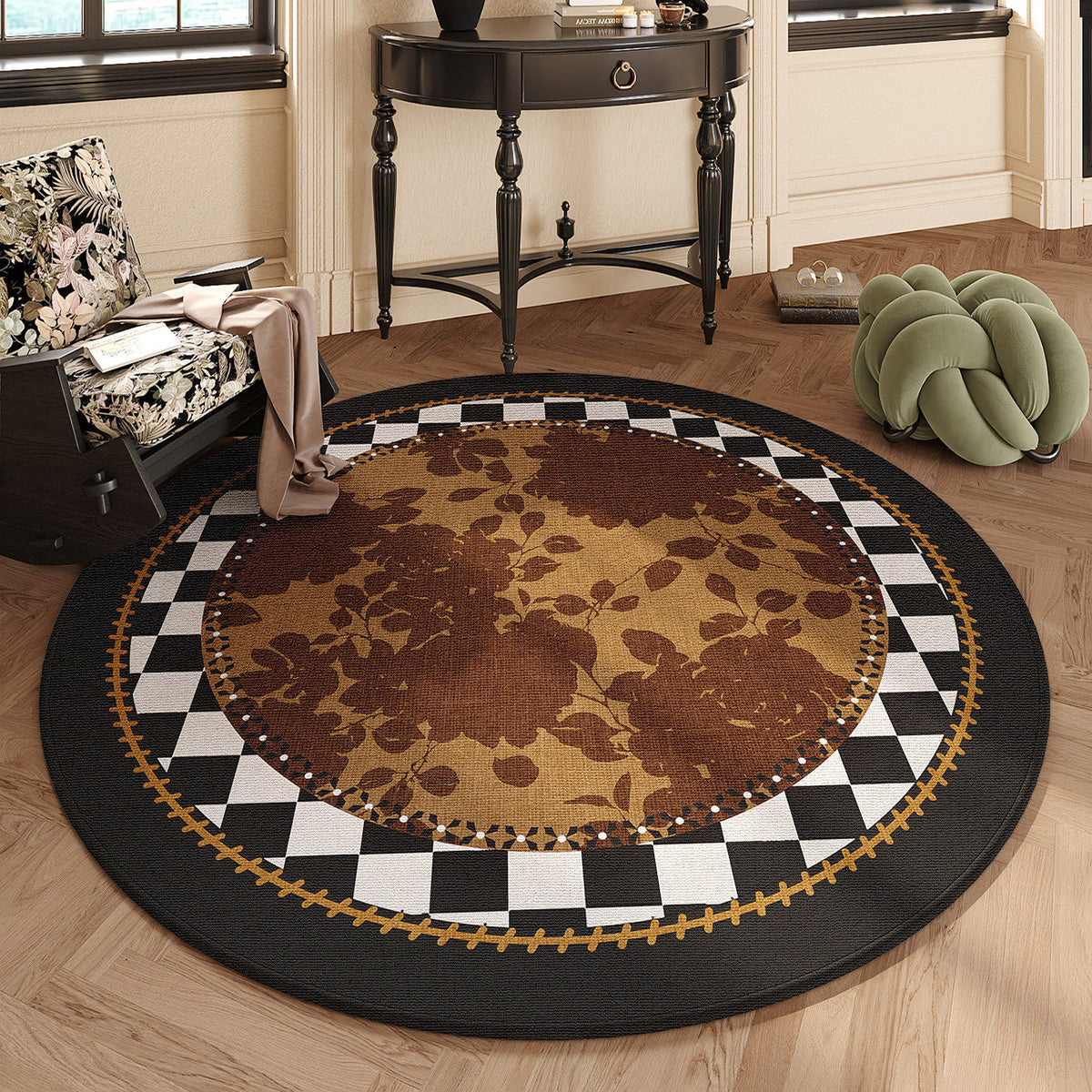 Künstlerischer runder Teppich