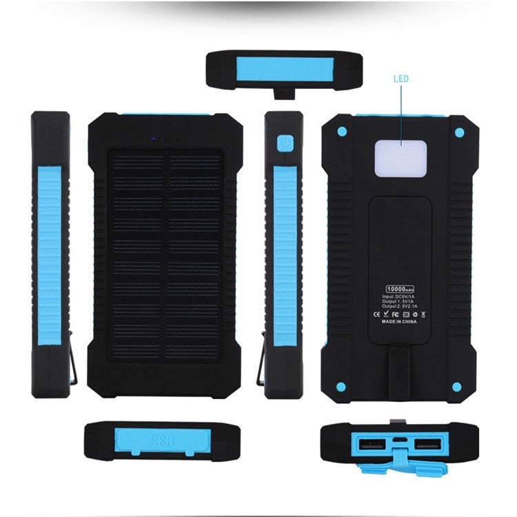 Solarbetriebene Powerbank mit Integriertem Kompass und Karabinerhaken Brehn