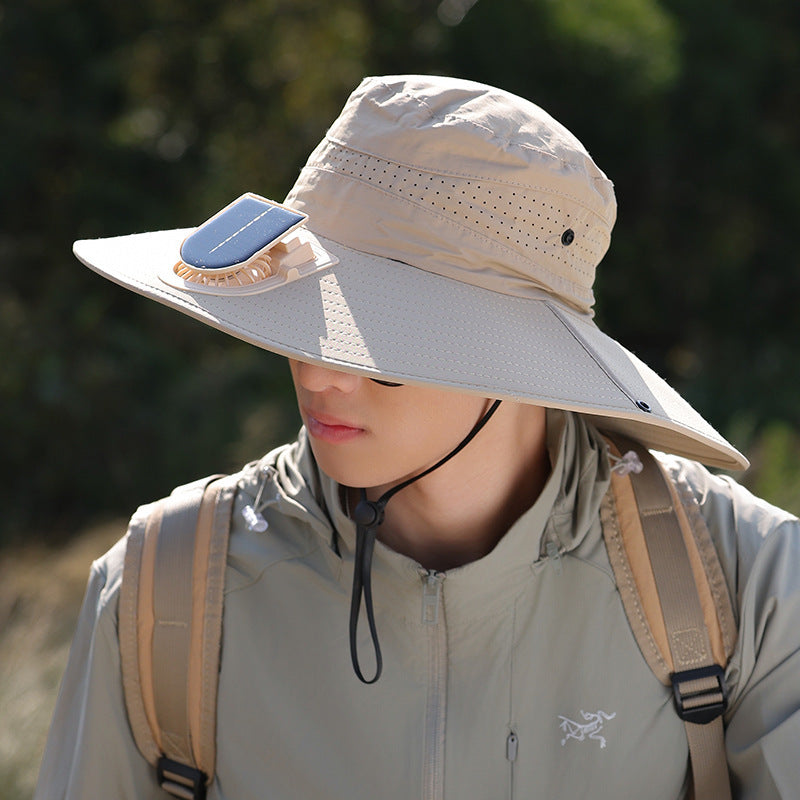 breite Krempe Outdoor-Sonnenhut mit UV-Schutz, atmungsaktivem Netz und verstellbarem Kinnriemen Brehn