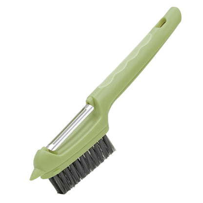 Multi-Function Y-Shaped Vegetable Peeler with Integrated Brush and Stem Remover