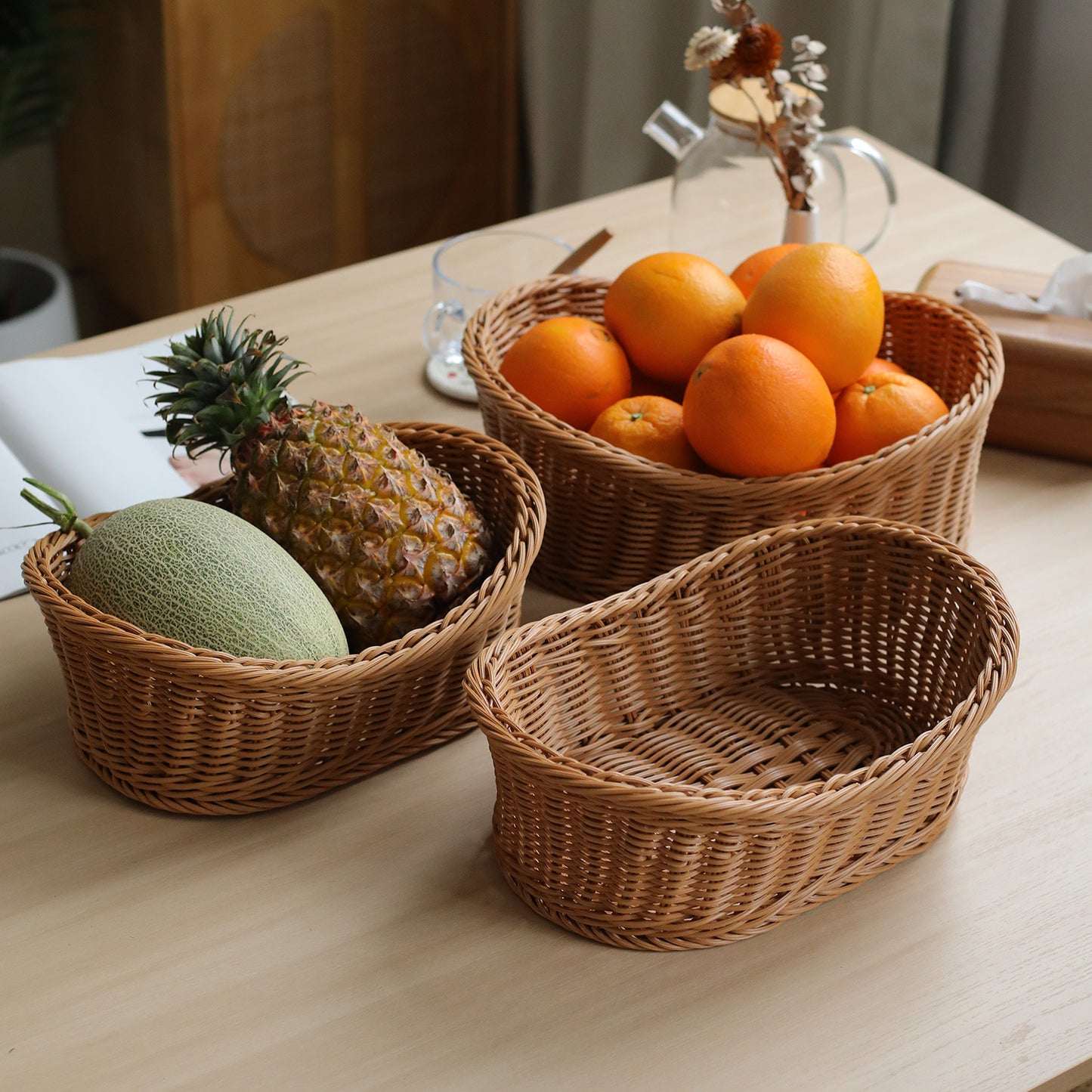 Unisex Eleganter ovaler Aufbewahrungskorb aus natürlichen Materialien Brehn