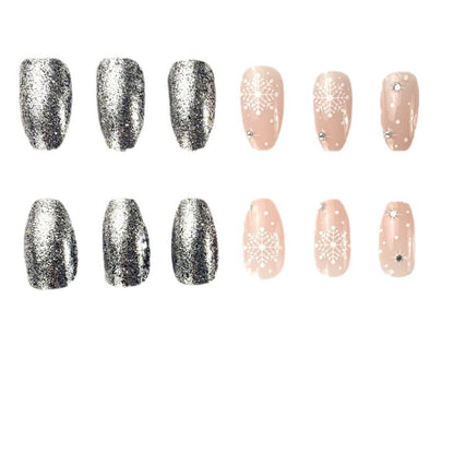 Festliches Schneeflocken-Nagelkunstdesign Brehn