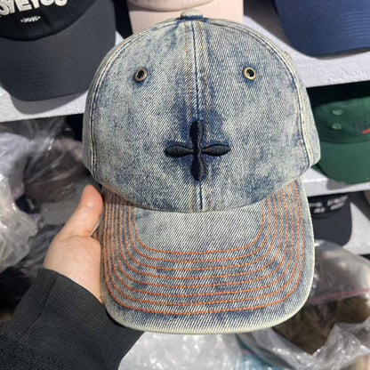 Herren Distressed Denim Baseball Cap Brehn 1784188018