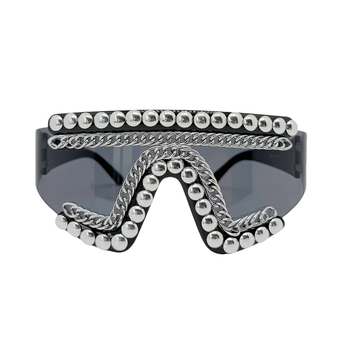 Damen Fashion-Sonnenbrille mit luxuriösem Kettenrahmen und schimmernden Akzenten Brehn