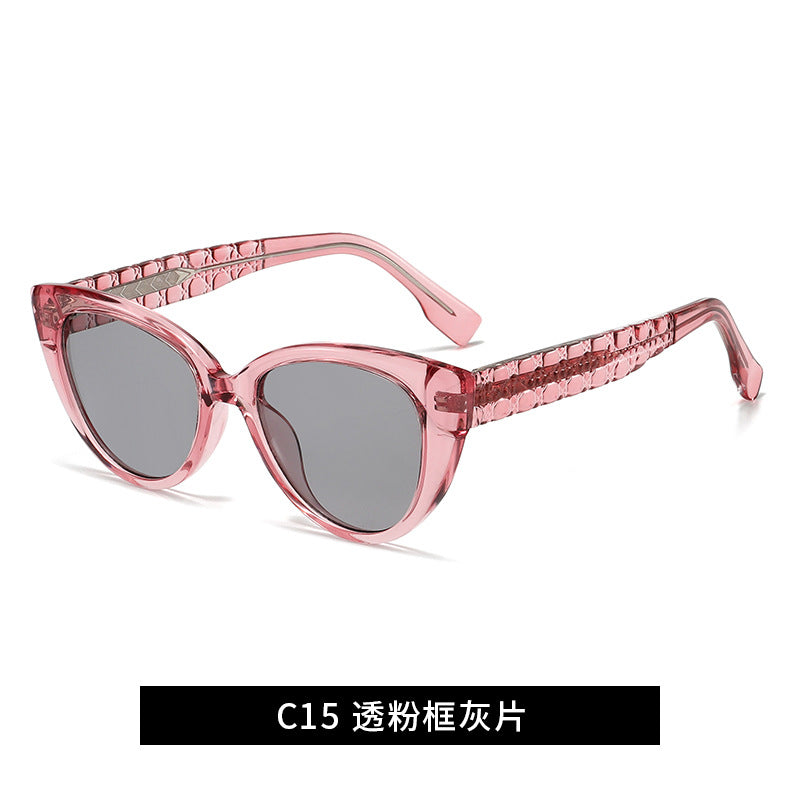 Damen Cat-Eye Sonnenbrille mit dekorativem Steg Brehn